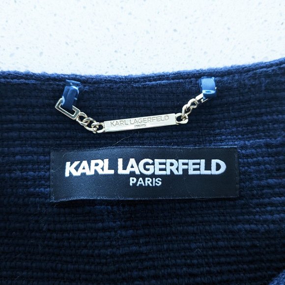 Navy Zip Front Blazer - Picture 5 of 5